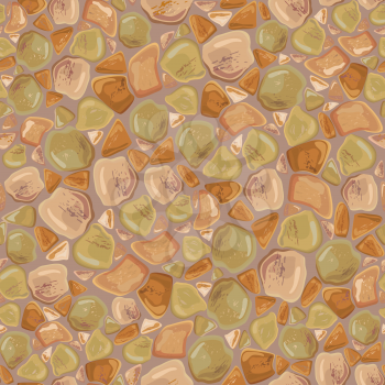 Seamless pattern - Stones Background in brown and green colors. Ready to use as swatch