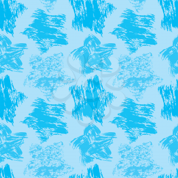 Seamless abstract pattern with grunge colorful stars on light blue background.