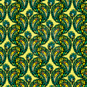 Seamless pattern - peacock feathers, abstract background
