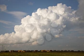 Storm Clouds Saskatchewan with train in foreground
