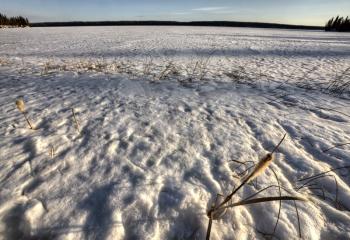 Northern Frozen Lake waskesui Saskatchewan Canada