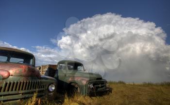 Vintage Farm Trucks Saskatchewan Canada weathered and old
