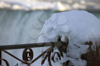 Winter Niagara Falls frozen snow and ice