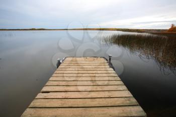 Dock at Mustus Lake in Meadow Lake Park