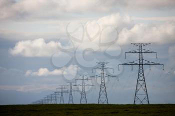 Storm Clouds Saskatchewan Prairie scene Canada Power Lines