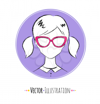 Female avatar. Vector illustration.