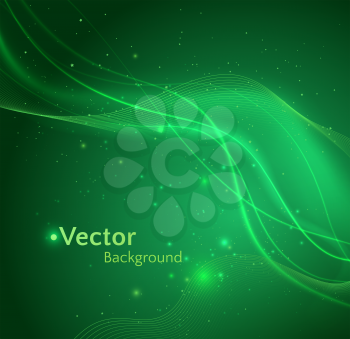 Glowing vector background with waves.