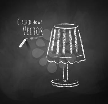 Chalkboard drawing of night lamp. Vector illustration. Isolated.