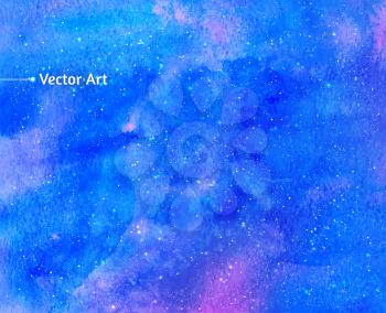 Watercolor universe. Vector illustration.
