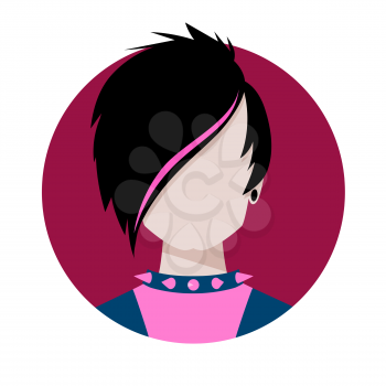 Emo avatar. Vector illustration.