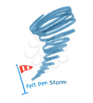 Vector felt pen drawing of hurricane.