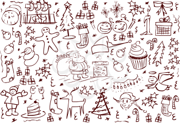 Royalty Free Clipart Image of a Christmas Collage