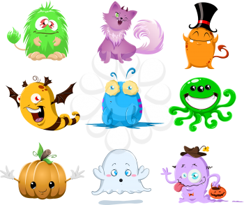 Royalty Free Clipart Image of Halloween Monsters