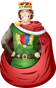 Royalty Free Clipart Image of an Arrogant King
