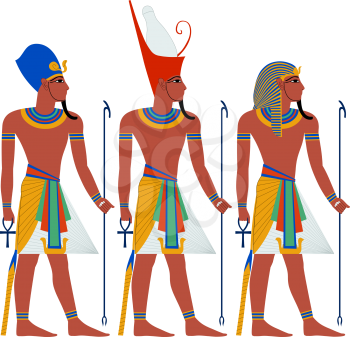 Vector illustration of ancient Egypt Pharaoh three pack.