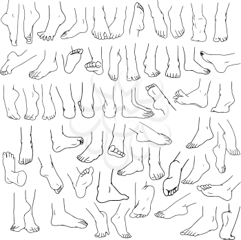 Royalty Free Clipart Image of Various Feet Gestures