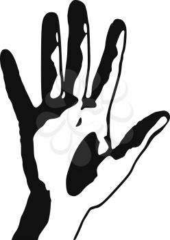 Vector graphic, artistic, stylized image of Human Hand, open palm