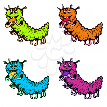 Vector graphic, artistic, stylized image of caterpillar
