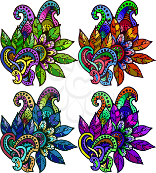 Vector graphic, artistic, stylized image of decorative floral element Doodle