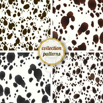 Set of vector seamless pattern. Design animal print pattern texture skins Dalmatians. Can be used for risonka on fabric, wallpaper, wrapping 