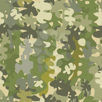 Vector graphics, artistic, stylized  seamless pattern with the image camouflage. Pattern can be used for fabric design, wallpaper, wrapping papers.
