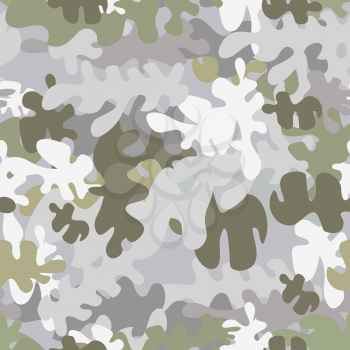 Vector graphics, artistic, stylized  seamless pattern with the image camouflage. Pattern can be used for fabric design, wallpaper, wrapping papers.