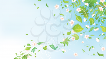 Spring background for your design with  place for your text in the sky.