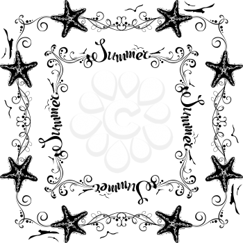 Ornate design elements and page decorations isolated on white background. There is place for text in the center of frame.