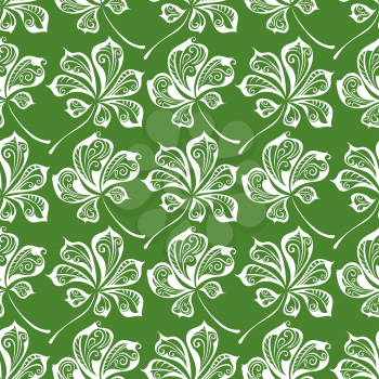Hand-drawn green nature boundless background.