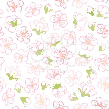 Boundless background of apple flowers.