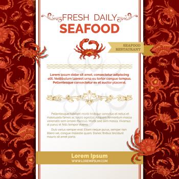 Seafood menu template. There is place on white paper for your text.
