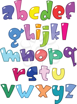 Cartoon small alphabet