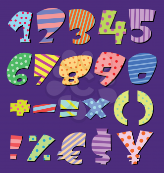 Colorful patterns comic numbers