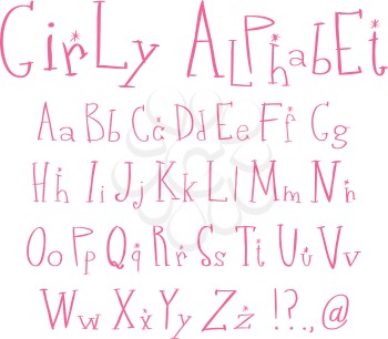 Pink girly alphabet