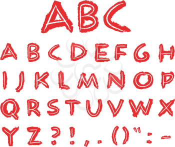 Vector hand drawn red letters