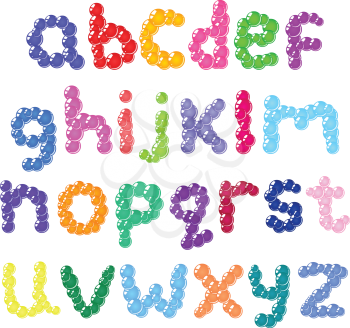 Lower case bubbles alphabet