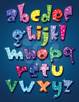 Lower case sparkling alphabet