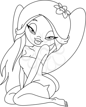 Outlined romantic fairy