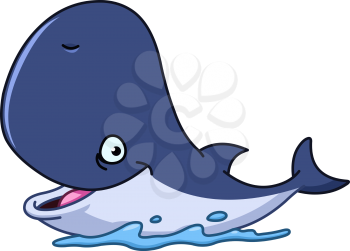 Happy cartoon whale 