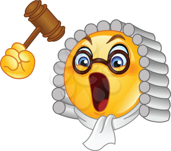 Judge emoticon with hammer