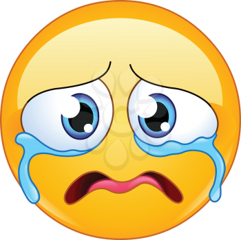 Sad emoji emoticon crying bitterly
