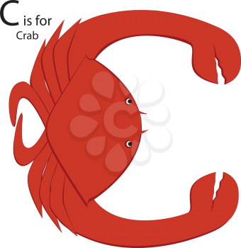 Royalty Free Clipart Image of a
Crab making the letter 'C'