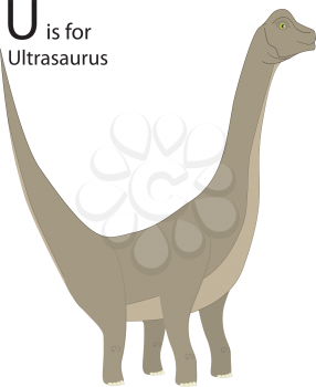 Royalty Free Clipart Image of an ultrasaurus forming the letter 'U'