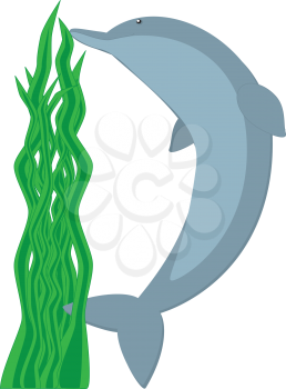 Royalty Free Clipart Image of a dolphin making the letter 'D'