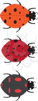 Royalty Free Clipart Image of Ladybugs