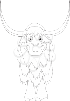 Royalty Free Clipart Image of a yak making the letter 'Y'