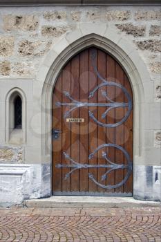 Liechtenstein  and the door of a sacristy in vaduz