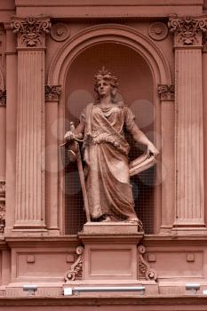 pink marble statue of a women in the monument casa rosada center buenos aires argentina