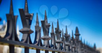 abstract  metal in europe    railing steel  and background