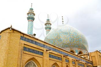 blur in iran  and old antique mosque    minaret religion  persian architecture
